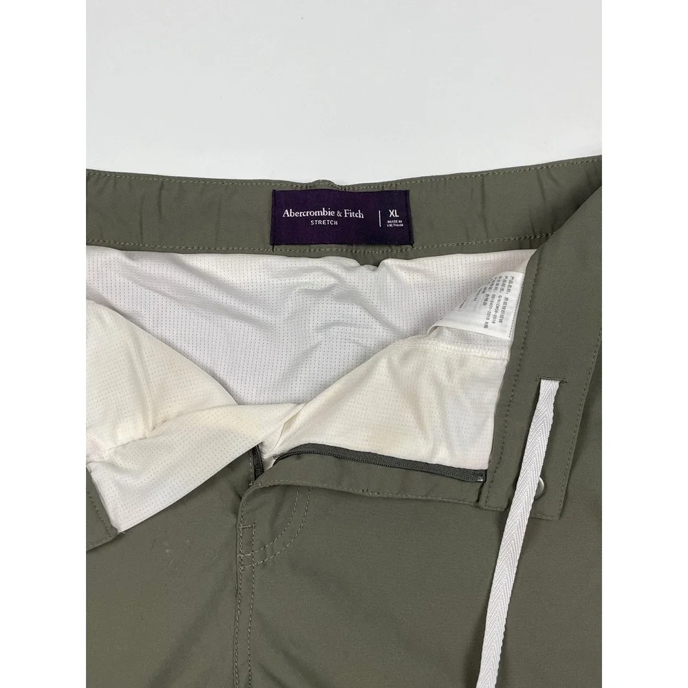 Abercrombie & Fitch Mens Stretch Swim Trunks Olive Green XL Mesh Lined 7